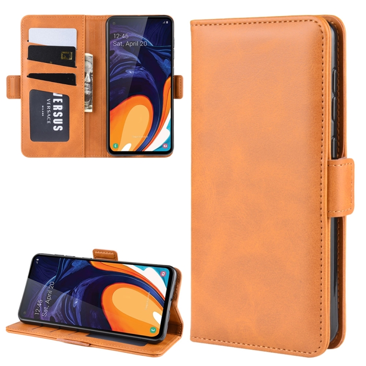 

Dual-side Magnetic Buckle Horizontal Flip Leather Case for Galaxy A60, with Holder & Card Slots & Wallet & Photo Frame(Yellow)