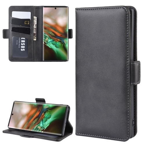 

Dual-side Magnetic Buckle Horizontal Flip Leather Case for Galaxy Note 10, with Holder & Card Slots & Wallet & Photo Frame(Black)
