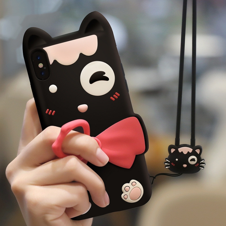 

Big Head Cat Full Package Anti Falling Silicone Sleeve for iPhone X / XS