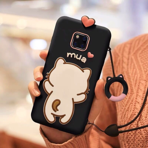 

Little White Cat Full Package Anti Falling Silicone Sleeve for Huawei Mate 20 Pro(Black)