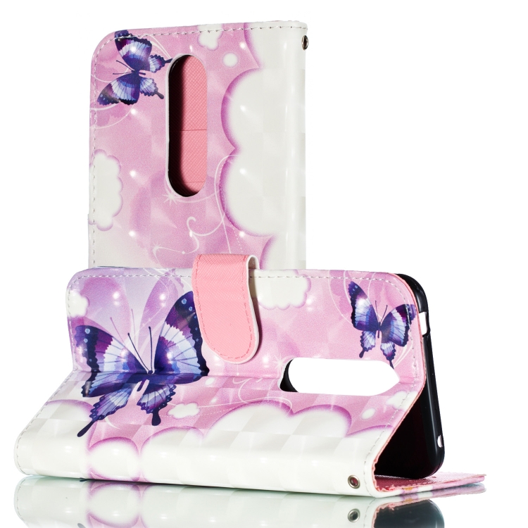 

3D Pattern Colored Drawing Horizontal Flip Leather Case for Nokia 7(2018) & 7.1, with Holder & Card Slots & Wallet & Lanyard(Swallowtail Butterfly)
