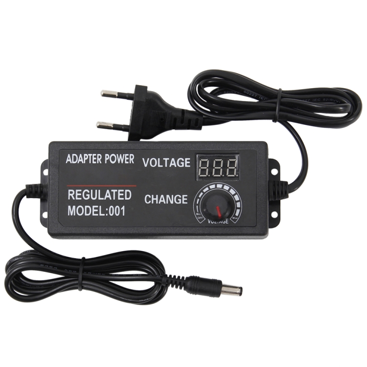

AC To DC Adjustable Voltage Power Adapter Universal Power Supply Display Screen Power Switching Charger US, Output Voltage:3-24V-2A