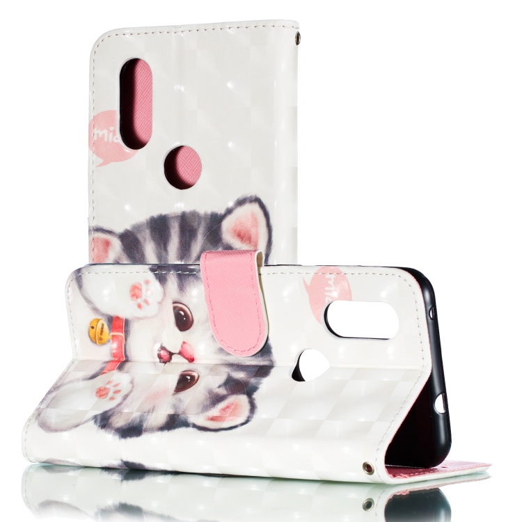 

3D Pattern Colored Drawing Horizontal Flip Leather Case for Motorola Moto P40 & One Vision & P40 Power(EU Version) , with Holder & Card Slots & Wallet & Lanyard(Tinker Cat)