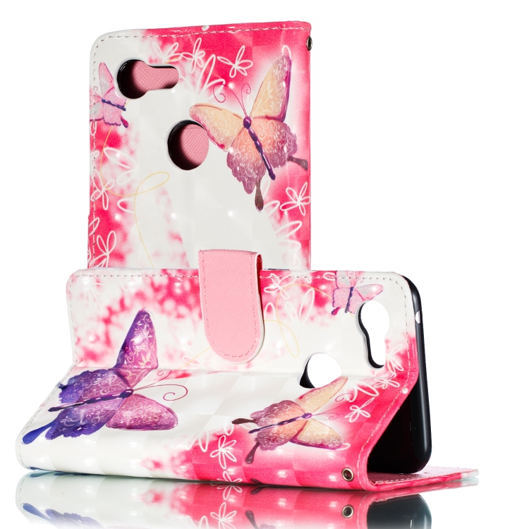 

3D Pattern Colored Drawing Horizontal Flip Leather Case for Google Plxel 3XL , with Holder & Card Slots & Wallet & Lanyard(Little Butterfly)