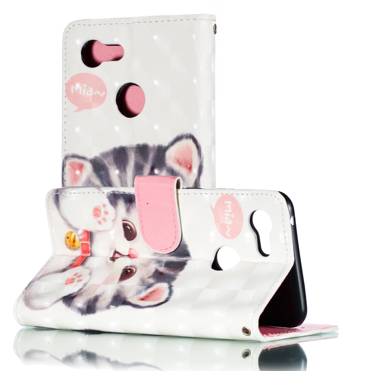 

3D Pattern Colored Drawing Horizontal Flip Leather Case for Google Plxel 3 , with Holder & Card Slots & Wallet & Lanyard(Tinker Cat)