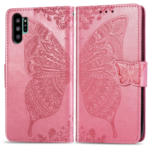 

Butterfly Love Flowers Embossing Horizontal Flip Leather Case For Galaxy Note10 Pro with Holder & Card Slots & Wallet & Lanyard(Pink)