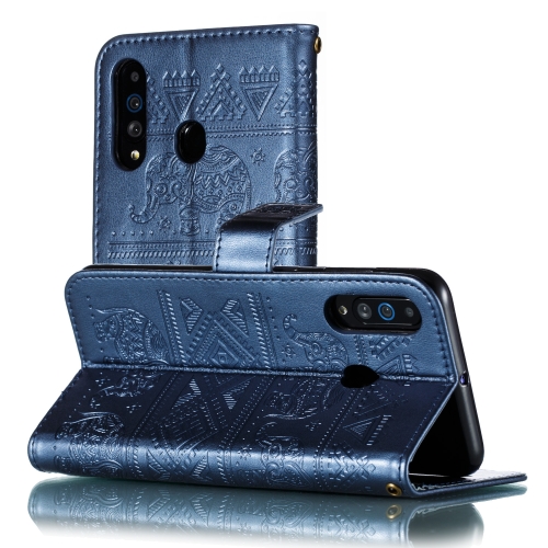 

Elephant Embossing Pattern Horizontal Flip Leather Case for Galaxy A60 & A606F & A6060 & M40, with Holder & Card Slots & Wallet & Lanyard(Dark Blue)