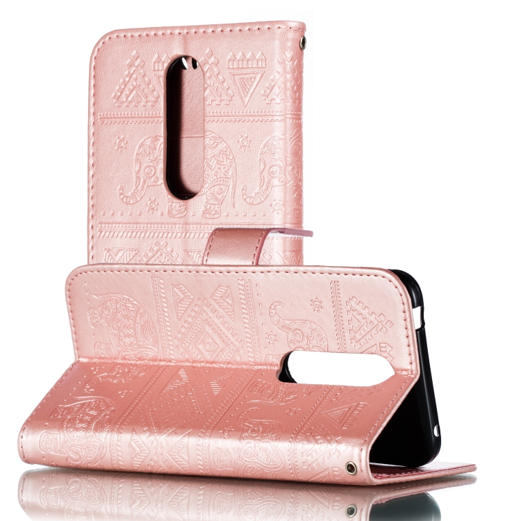 

Elephant Embossing Pattern Horizontal Flip Leather Case for Nokia 7(2018) & 7.1 , with Holder & Card Slots & Wallet & Lanyard(Rose Gold)