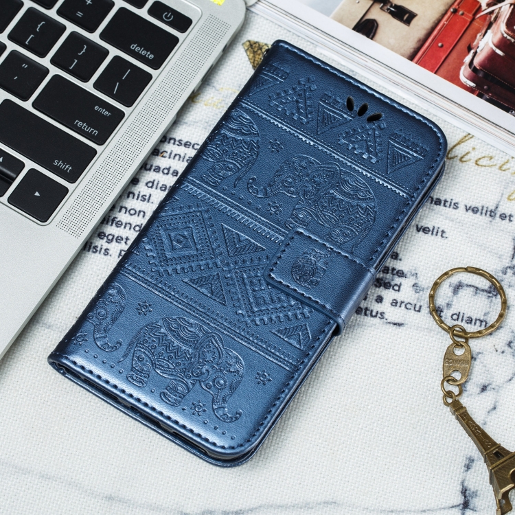 

Elephant Embossing Pattern Horizontal Flip Leather Case for Xiaomi 9T & 9T Pro , with Holder & Card Slots & Wallet & Photo Frame & Lanyard(Dark Blue)