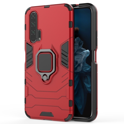 

PC + TPU Shockproof Protective Case with Magnetic Ring Holder for Huawei Honor 20 Pro(Red)