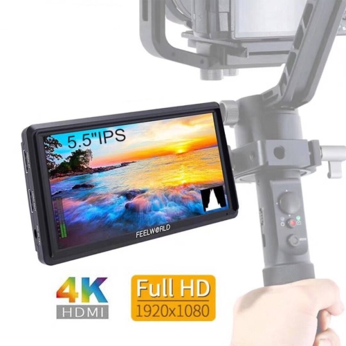 

FEELWORLD FW568 5.5 inch On Camera Field DSLR Monitor Small Full HD 1920x1080 IPS Video Focus Assist 4K HDMI