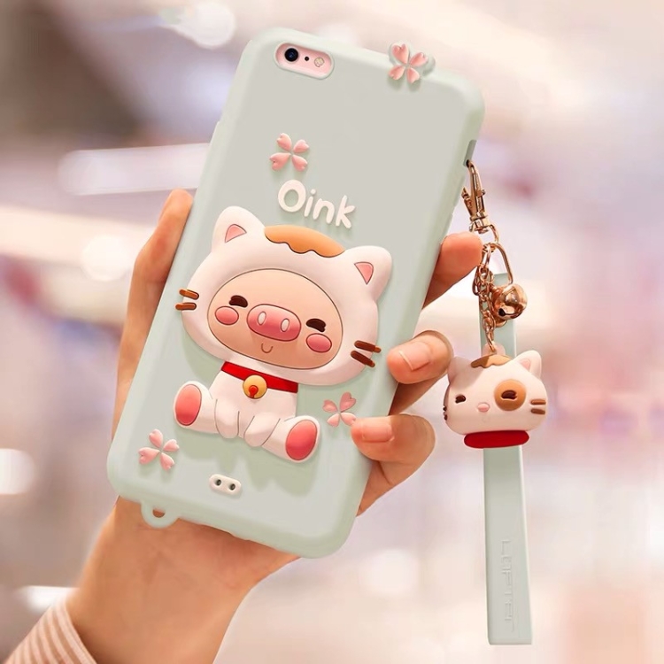 

Full Package Anti-falling Silicone Case for iPhone 6 / 6S（Lovely pig）(Green)