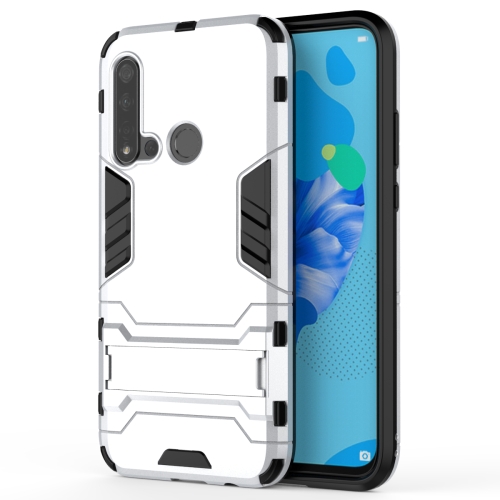 

Shockproof PC + TPU Case for Huawei P20lite 2019/Nova5i, with Holder(Silver)