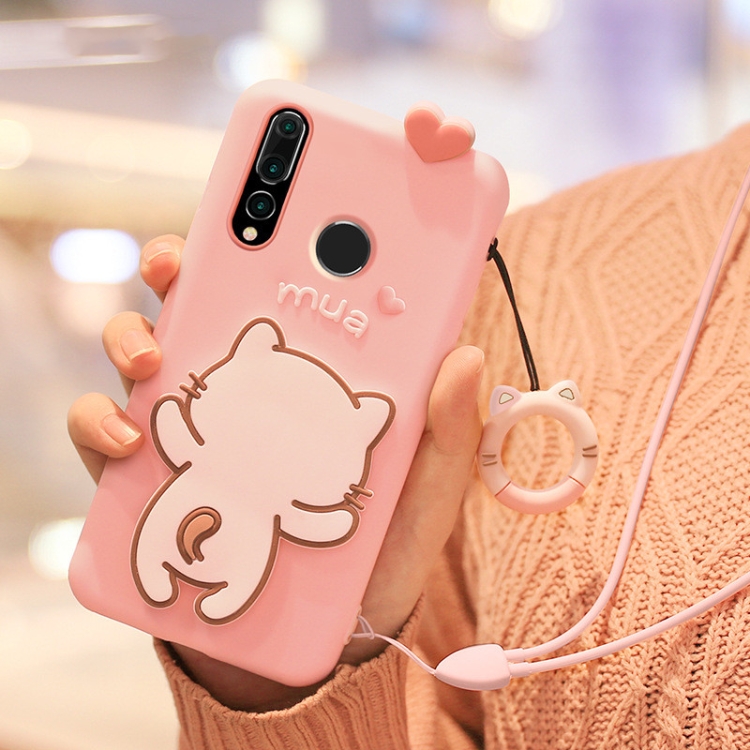 

Full Package Anti-falling Silicone Case For Huawei Nova 4（Little White Cat）(Pink)