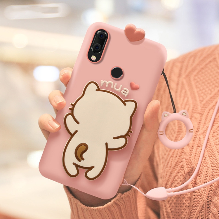 

Full Package Anti-falling Silicone Case for Huawei Nova 3（Little White Cat）(Pink)
