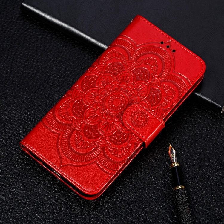 

Mandala Embossing Pattern Horizontal Flip Leather Case for iPhone 11 Pro, with Holder & Card Slots & Wallet & Photo Frame & Lanyard(Red)