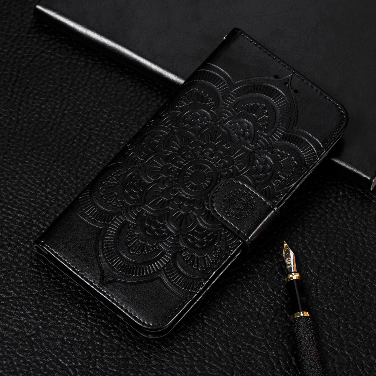 

Mandala Embossing Pattern Horizontal Flip Leather Case for Xiaomi Redmi 7A, with Holder & Card Slots & Wallet & Photo Frame & Lanyard(Black)