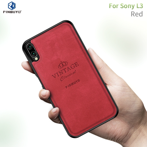 

PINWUYO Shockproof Waterproof Full Coverage TPU + PU cloth+Anti-shock cotton Protective Case for Sony Xperia L3(Red)