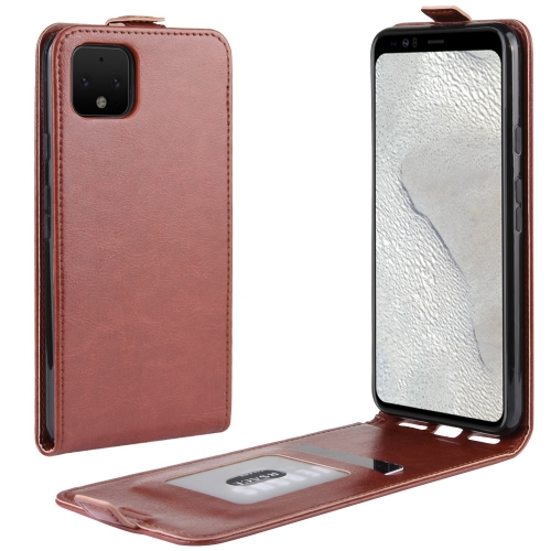 

Crazy Horse Vertical Flip Leather Protective Case for Google Pixel 4(Brown)