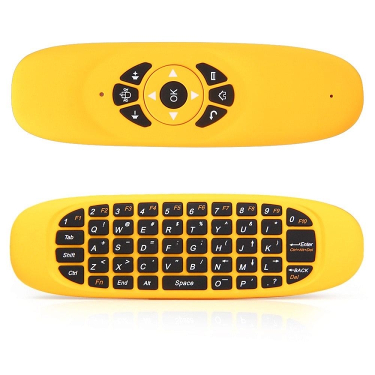 

C120 2.4G Mini Keyboard Wireless Remote Mouse with 3-Gyro & 3-Gravity Sensor for PC / HTPC / IPTV / Smart TV and Android TV Box etc(Yellow)