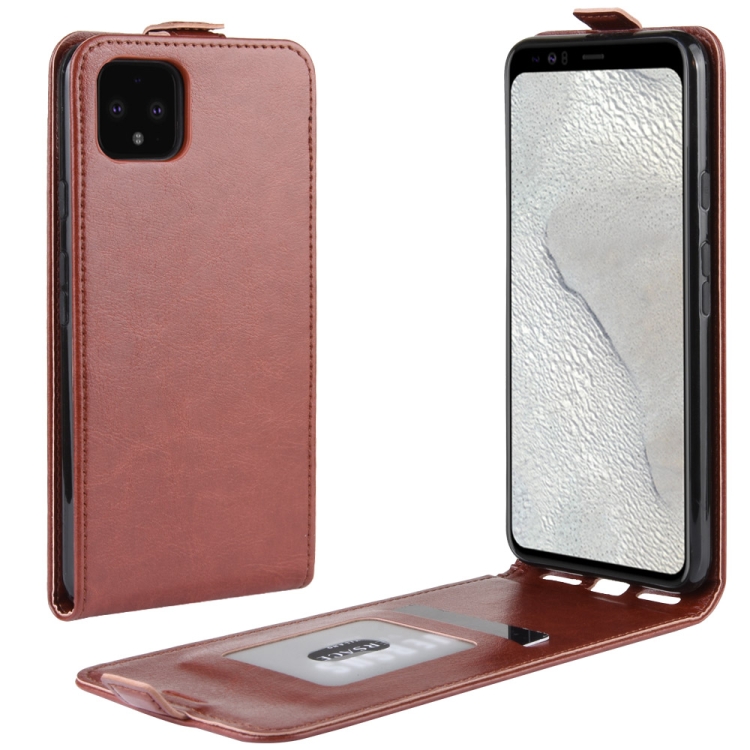 

Crazy Horse Vertical Flip Leather Protective Case for Google Pixel 4 XL(Brown)