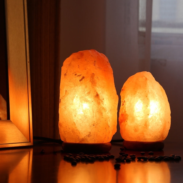 

YouOKLight 2 PCS 25W Natural Large Hand Carved Hymalian Salt Lamp Touch Dimmer Switch Amber Glow Bedside Night Light