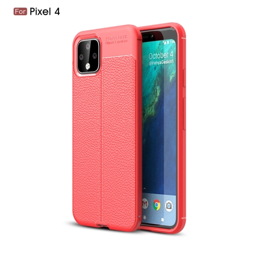 

Litchi Texture TPU Shockproof Case for Google Pixel 4(Red)