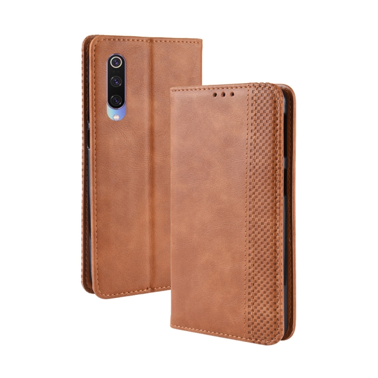 

Magnetic Buckle Retro Crazy Horse Texture Horizontal Flip Leather Case for Xiaomi Mi CC9/Xiaomi Mi CC9mt Meitu Edition , with Holder & Card Slots & Photo Frame(Brown)