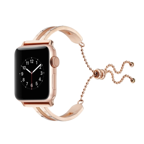 

For Apple Watch 3/2/1 Generation 38mm Universal Rose Gold Stainless Steel Bracelet Strap(Rose Gold)