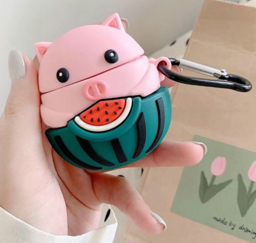 

For Apple AirPods 1/2 Generation Universal Wireless Watermelon Pig Bluetooth Headphone Protective Case