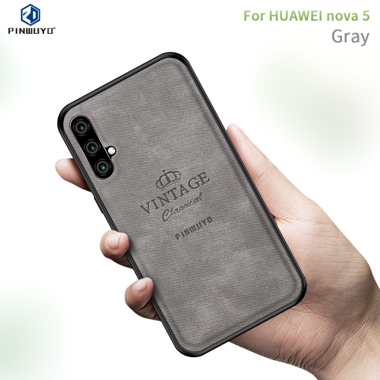 

PINWUYO Shockproof Waterproof Full Coverage PC + TPU + Skin Protective Case for Huawei Nova5(Gray)