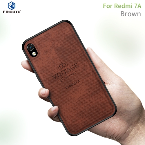 

PINWUYO Shockproof Waterproof Full Coverage PC + TPU + Skin Protective Case for Xiaomi RedMi 7A(Brown)