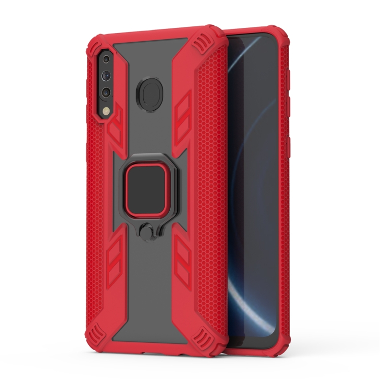 

Iron Warrior Shockproof PC + TPU Protective Case for Galaxy M30, with Ring Holder(Red)