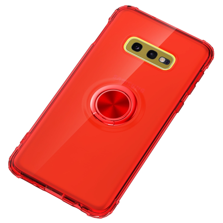 

Ultra-thin TPU Protective Case for Galaxy S10e, with 360 Degree Rotation Holder(Red)