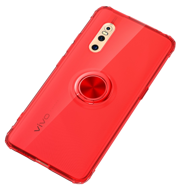 

Ultra-thin TPU Protective Case for VIVO X27, with 360 Degree Rotation Holder(Red)