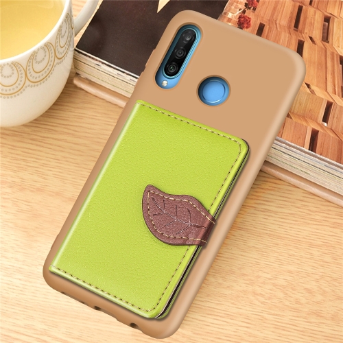 

Litchi Pattern Card Bag Wallet Bracket + TPU Phone Case with Card Slot Wallet Bracket Function For Huawei Nove 4E / P30 Lite(Green)