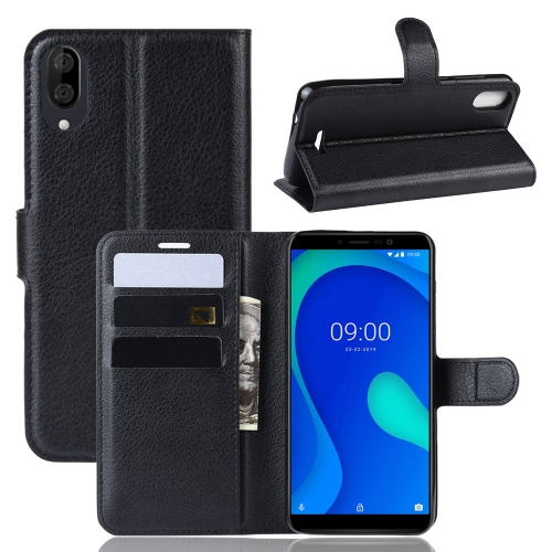 

Litchi Texture Horizontal Flip Leather Case for WIKO Y80, with Wallet & Holder & Card Slots(black)