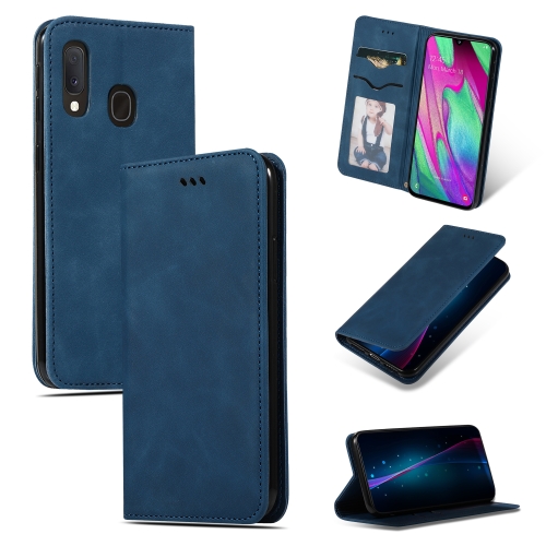 

Retro Skin Feel Business Magnetic Horizontal Flip Leather Case for Galaxy A20E & A10E & A202F(Navy Blue)