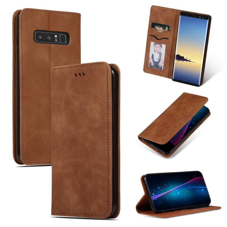 

Retro Skin Feel Business Magnetic Horizontal Flip Leather Case for Galaxy NOTE 8(Brown)
