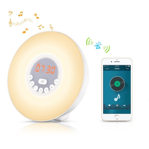 Sunsky S6 Digital Led Wake Up Light With Fm Radio Alarm Clock Bluetooth Speaker