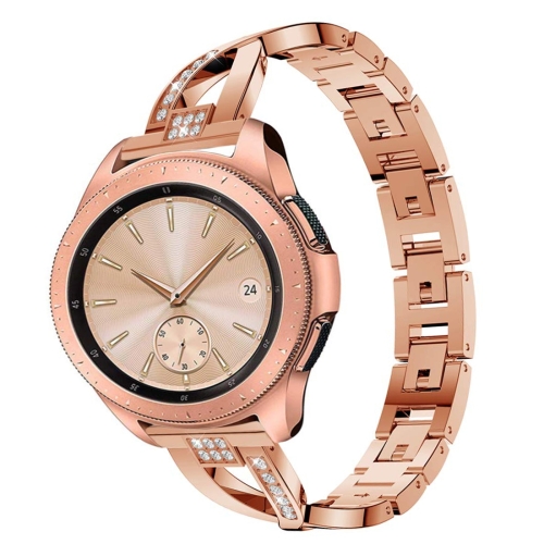 

For Samsung GearS3 / Ticwatch Pro / HUAWEI GT Universal 22mm Metal Diamond Strap(Rose gold)