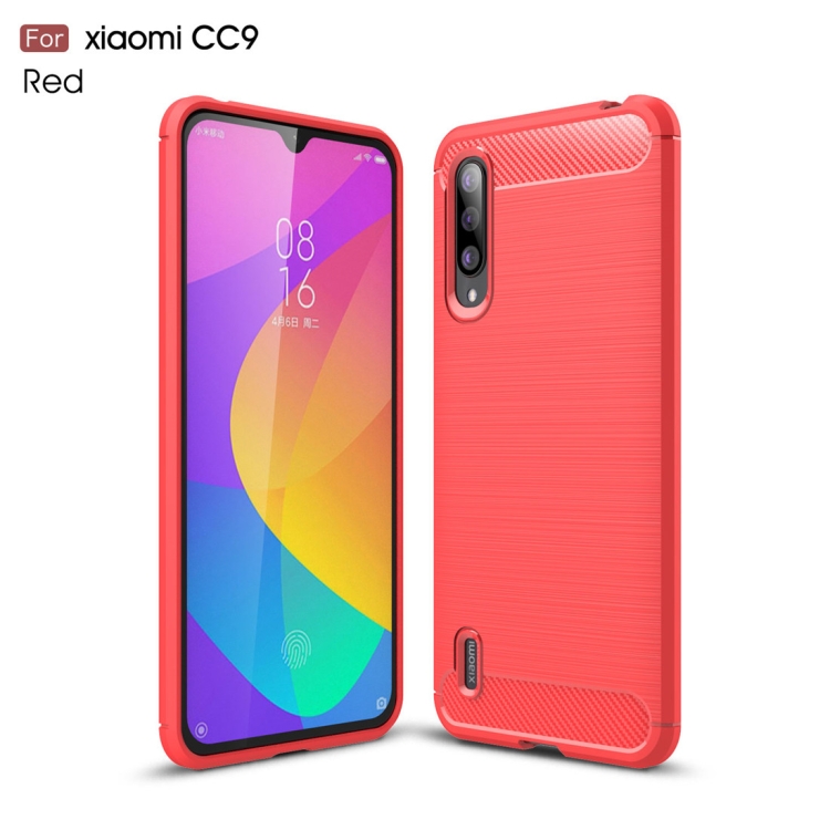 

Brushed Texture Carbon Fiber TPU Case for Xiaomi Mi CC9(Red)