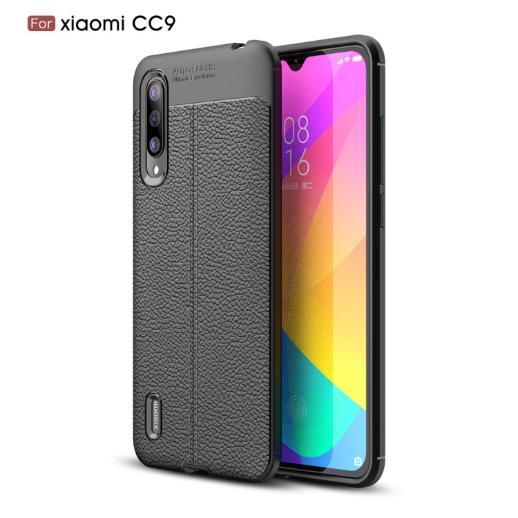 

Litchi Texture TPU Shockproof Case for Xiaomi Mi CC9(Black)