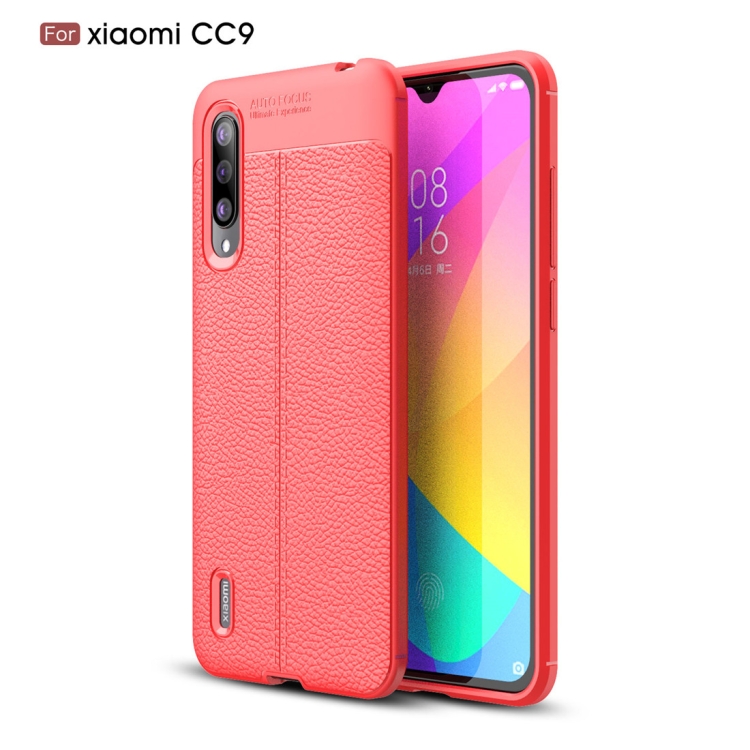 

Litchi Texture TPU Shockproof Case for Xiaomi Mi CC9(Red)