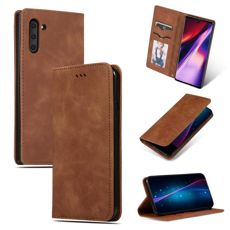 

Retro Skin Feel Business Magnetic Horizontal Flip Leather Case for Galaxy Note 10(Brown)