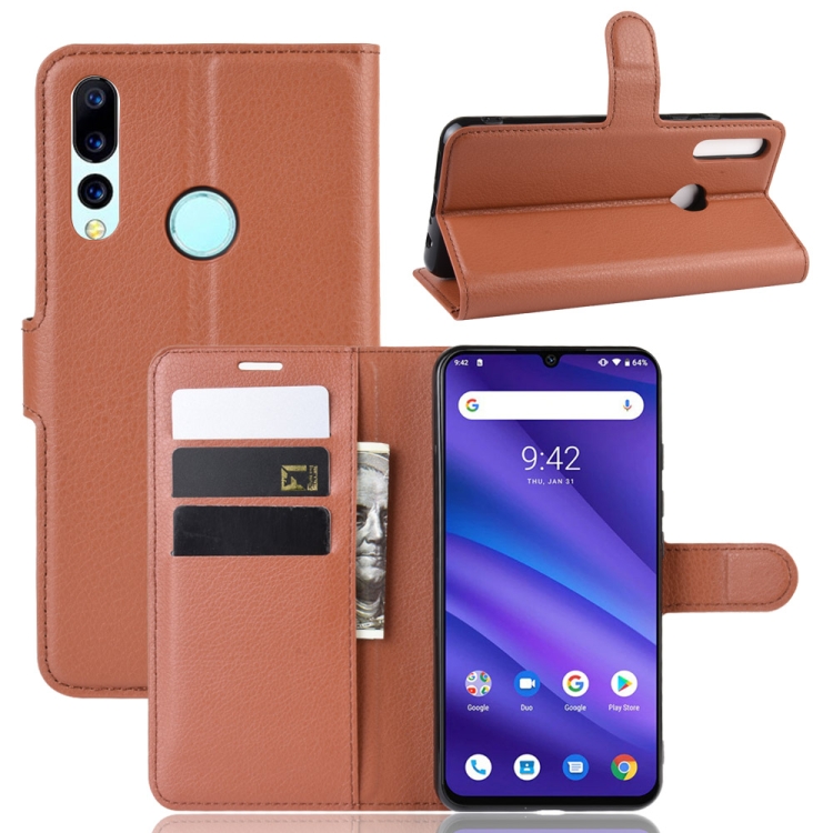 

Litchi Texture Horizontal Flip Leather Case for Umidigi A5 Pro, with Wallet & Holder & Card Slots(Brown)
