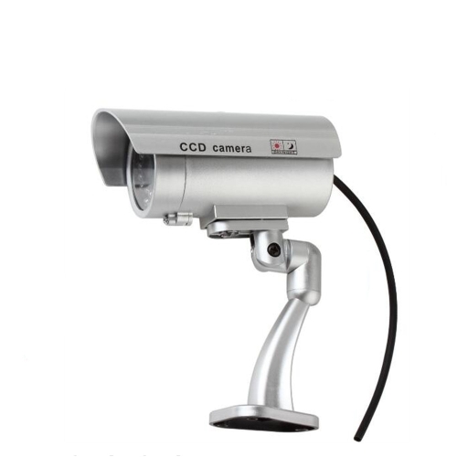 

Waterproof Dummy CCTV Camera With Flashing LED For Realistic Looking for Security Alarm(Silver)