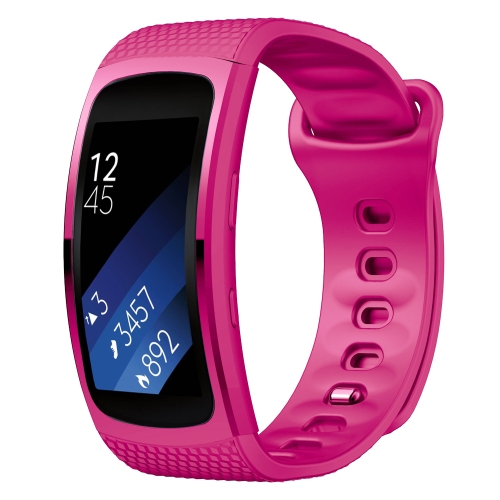 

Silicone Wrist Strap Watch Band for Samsung Gear Fit2 SM-R360, Wrist Strap Size:126-175mm(Rose Red)