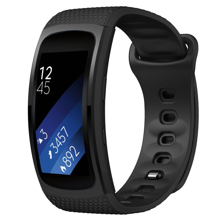 

Silicone Wrist Strap Watch Band for Samsung Gear Fit2 SM-R360, Wrist Strap Size:150-213mm(Black)