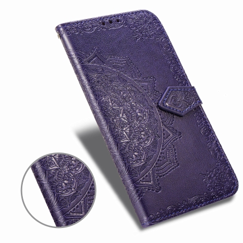 

Halfway Mandala Embossing Pattern Horizontal Flip Leather Case for Galaxy A10E / A20E, with Holder & Card Slots & Wallet & Photo Frame & Lanyard(Purple)